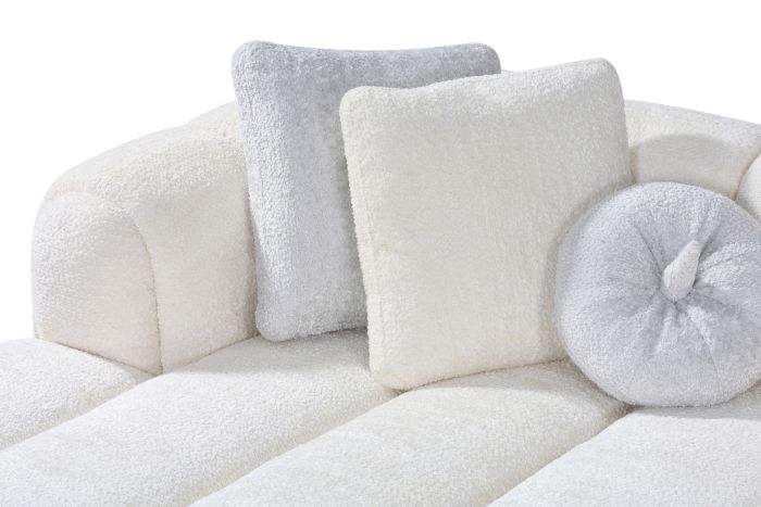 Canapé d'angle gauche design en tissu blanc collection ELVIS