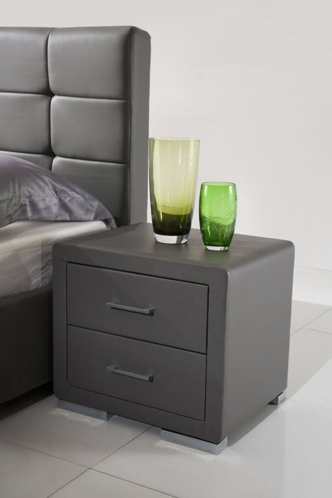 Chevet - table de nuit gris design en bois mdf L. 49 x P. 38 x H. 43