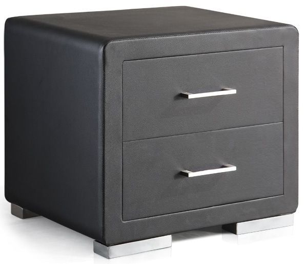 Chevet - table de nuit noir design en bois mdf L. 49 x P. 38 x H. 43